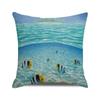 Seascape Theme Decorative Pillow Case Letter Beach Ocean Animals and Plants Home Hotel Living Room Sofa Cushion Cover