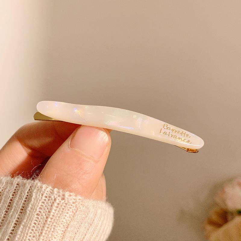 Acetate Hair Side Clip Oval Geometric Bangs Hairpin Women Girls Simple Elegant Duckbill Clip Barrettes Hair Styling Accessories