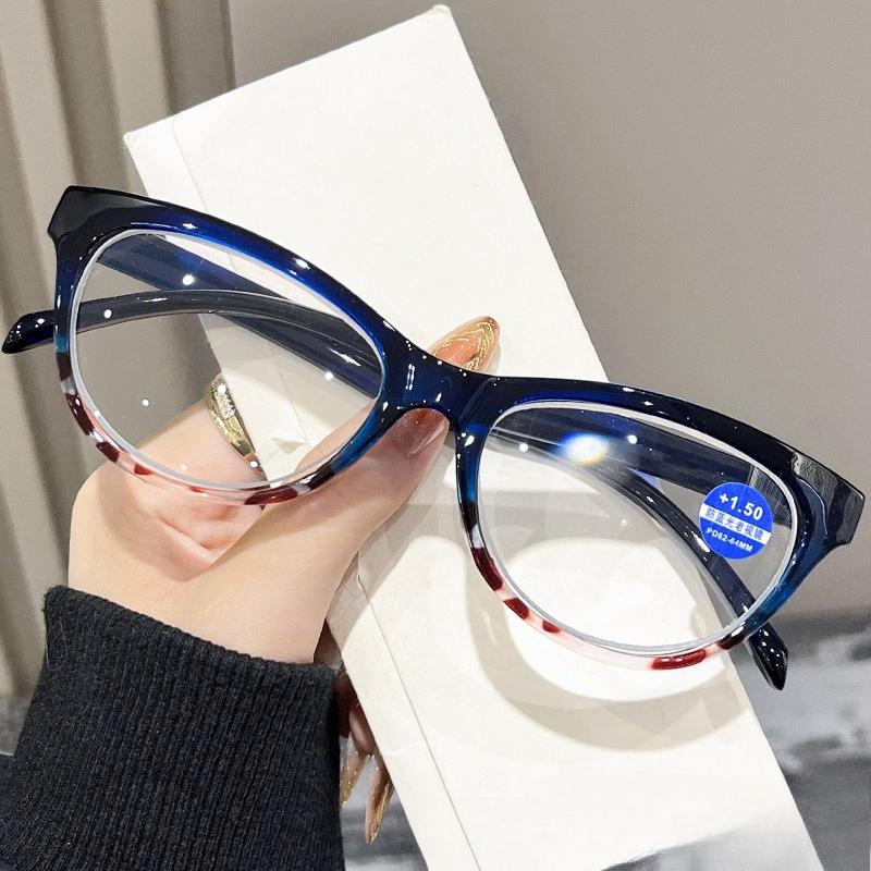Unisex Oversized Leopard Print Fashion Reading Glasses Retro Cat-Eye High-Definition Blue Light Blocking Presbyopia Glasses