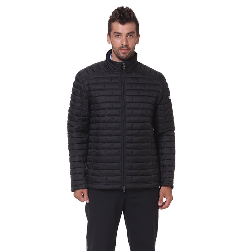 

Мужская куртка, весенняя тонкая хлопковая стеганая куртка, сверхлегкая куртка-пуховик, мужская осенняя мужская куртка с воротником-стойкой 2XL чёрный