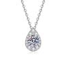 Korean Style Moissanite Water Drop Pendant Necklace In 925 Sterling Silver