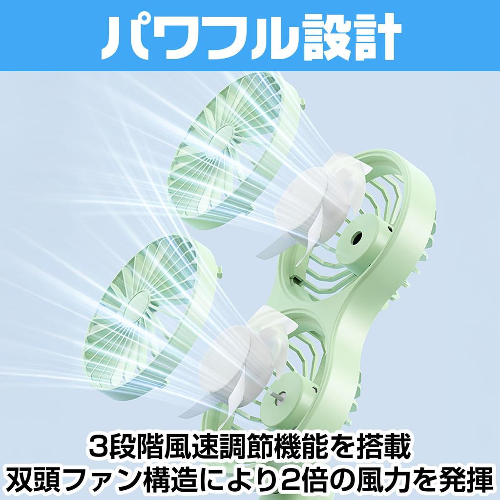 CAWKAY Kettős Kézi Ventilátor, Hordozható Asztali Ventilátor, Összecsukható, Nagy Légáramlású, USB Töltés, Tökéletes Utazáshoz, Kempingezéshez, Szabadtérre, Irodába, Nappaliba (fehér)