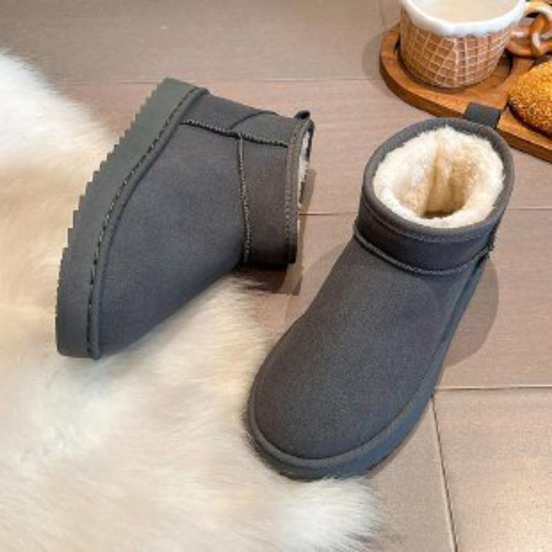 

Women s Large Size Soft Sole Winter Warm Fur Snow Boots Padded Lined Ankle Boots Anti-slip Hiking Casual Sports Cotton Boots 42 серый