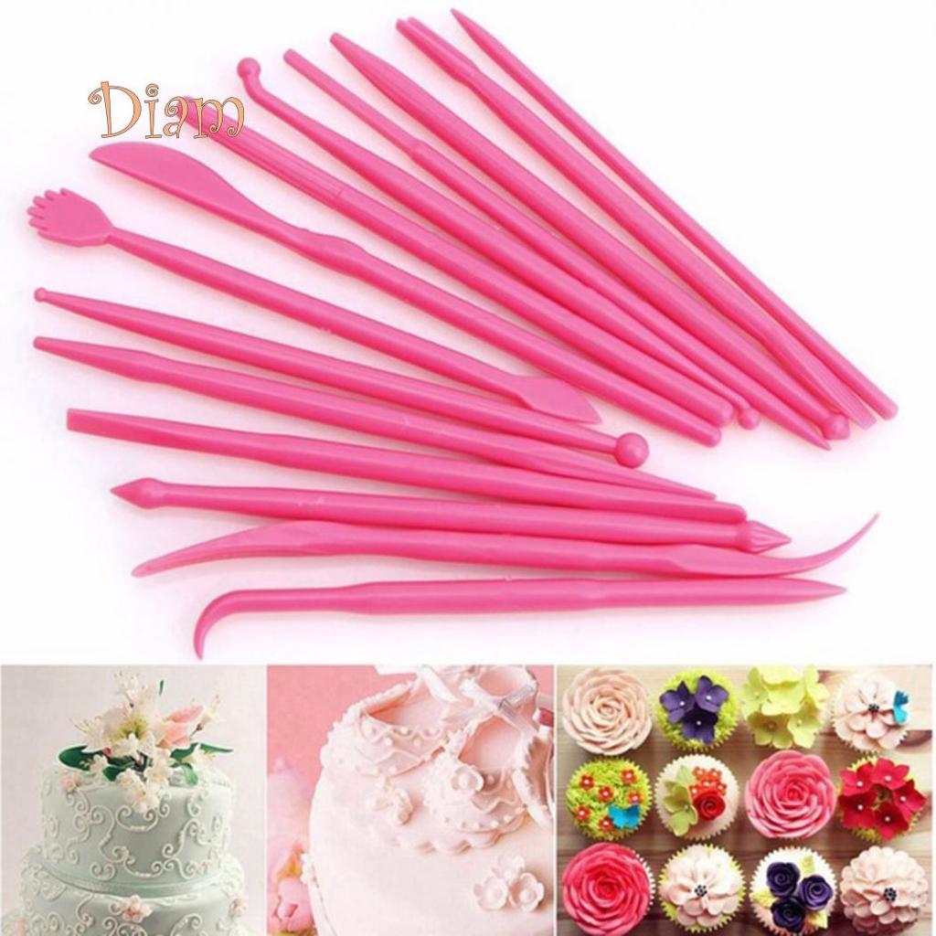 Elens Store 14Pcs Fondant Cake Decorating Carve Pen Flower Modeling Baking DIY Sculpt Tools
