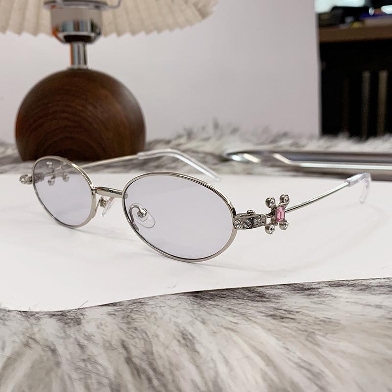 Jennie-Style Diamond Oval Sunglasses: High-End European & American Street Fashion for Women