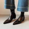 Pointed Toe Women's Boots Flats Fashion Retro Dress Shoes  Winter Chelsea Boots New Walking Goth Leather Trend Mujer Botas