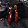 New French Retro Feng Shui Drip Shaped Earrings, Versatile and High-end, Hanging Long Earrings and Earrings