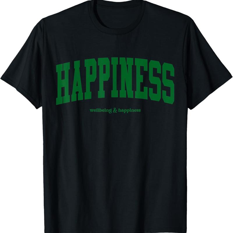 Happiness Motivational Inspirational Wellbeing T Shirt - Men s Summer Cotton Graphic Tee S разноцветный