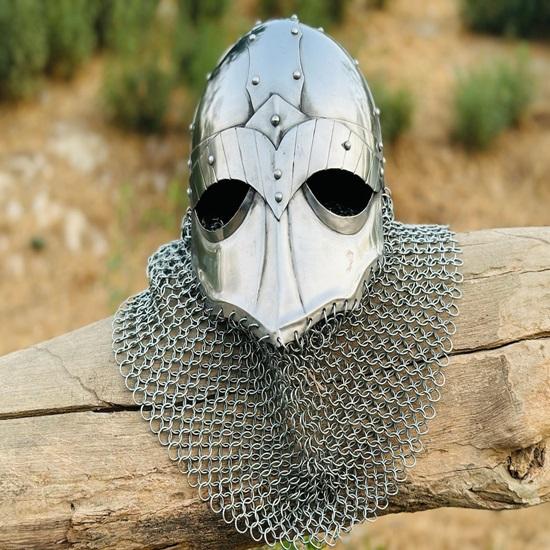 Chainmail Viking Vandal Medusa Steel Helmet Chainmail Hand Forged Armor Best Gift