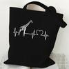 Vintage Giraffe Print Lightweight Pattern Designer Shopper Bag Heartbeat Giraffe Reusable Folding Design Canvas Shopping Bags