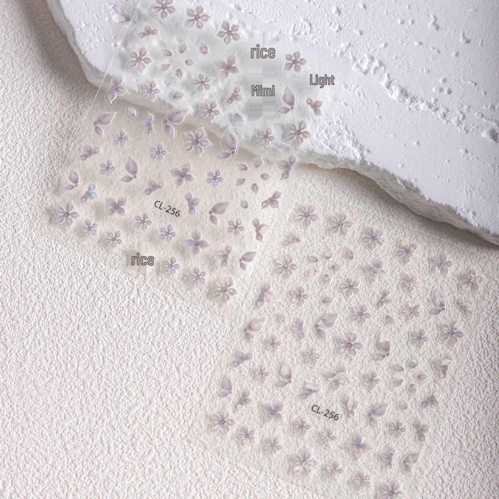 Cyansea Cute Seashell Ice Flower Nail Art Stickers - New Self-Adhesive Embossed Design