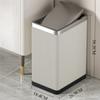 Stainless Steel Trash Can with Lid Luxury Large Capacity Trash Bin Minimalist Built-in Wastebasket Home Room Bathroom Supplies