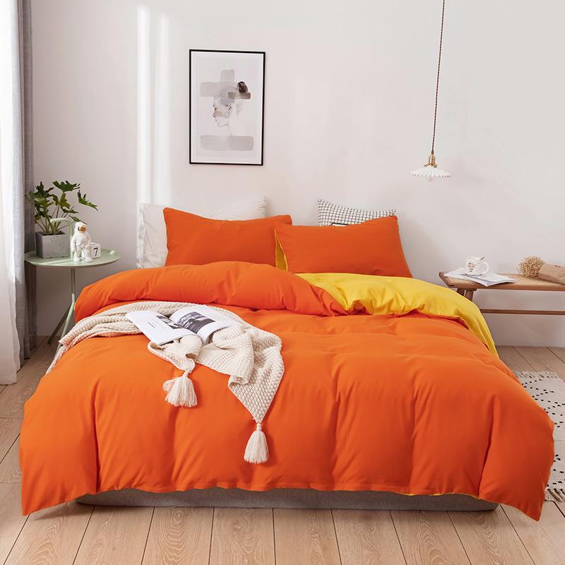 Soft, Skin-Friendly Solid Color Quilt Cover for All Seasons - Ideal for Student Dorms