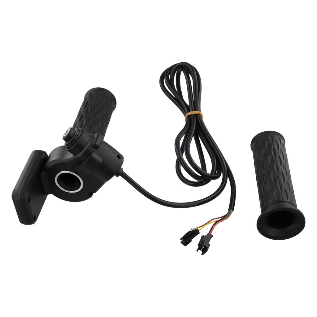 Acelerador de Manillar para Bicicleta Eléctrica con Pantalla LCD para Velocidad y Voltaje Longitud del Cable 170cm Se Adapta a Sistemas de 36/48/60/72V Incluye Par
