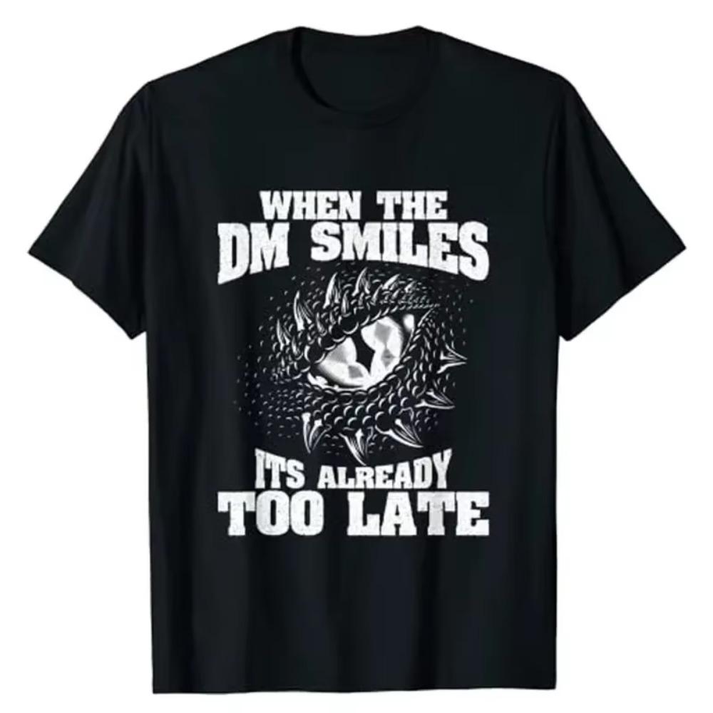 Graphic Tee Y2k Tops Gamer Aesthetic Clothes Basics Outfits When The DM Smiles Funny Dungeon Eye RPG Dice Dragon Gift T-Shirt