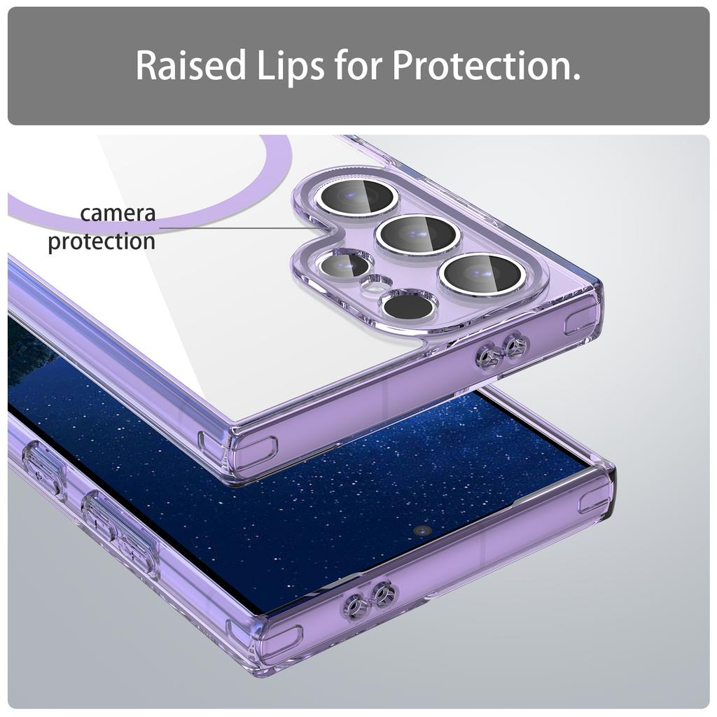 For Samsung Galaxy S25 Ultra Phone Case, Magnetic Shockproof Transparent Cover for Samsung Galaxy S25 Ultra