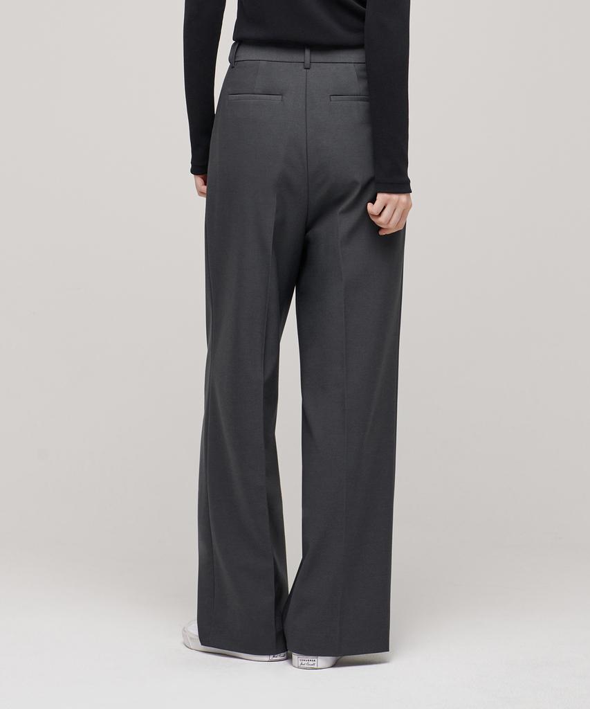 MUSINSA STANDARD WOMAN Women'S High-Waisted Wide Hidden Banding Slacks [Gray]