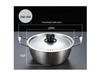 Gold Korean Stainless Steel Ramen Pot with Lid - Double Ears, Thickened, Ideal for Noodles, Soup, or Small Hot Pots.