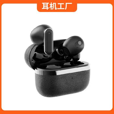 Q59 Leather Pattern In-ear Bluetooth Headphones Short Handle Electroplated Model Ultra-long Battery Life and High Sound Quality Comfortable 
