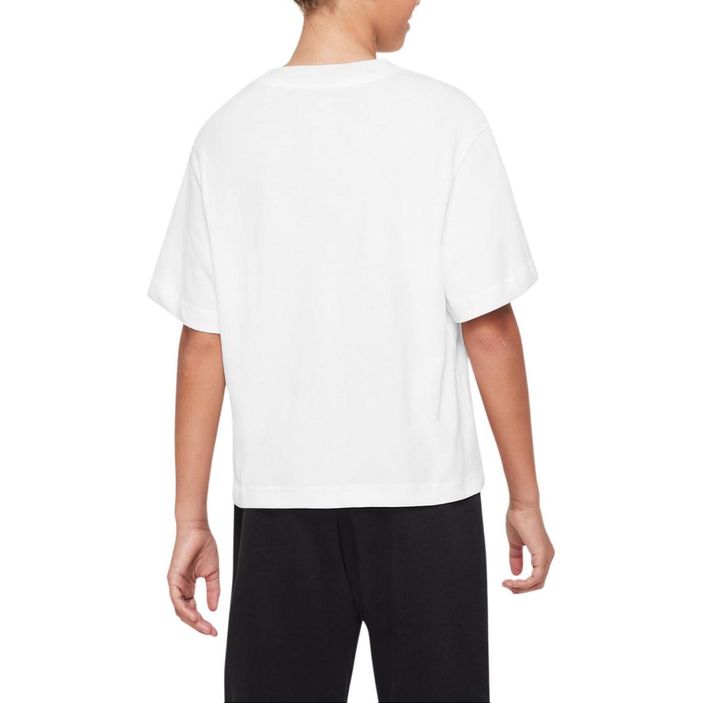 Nike Sportswear Logo Embroidered Short Sleeve T-Shirt Kids Tops White DH5750100