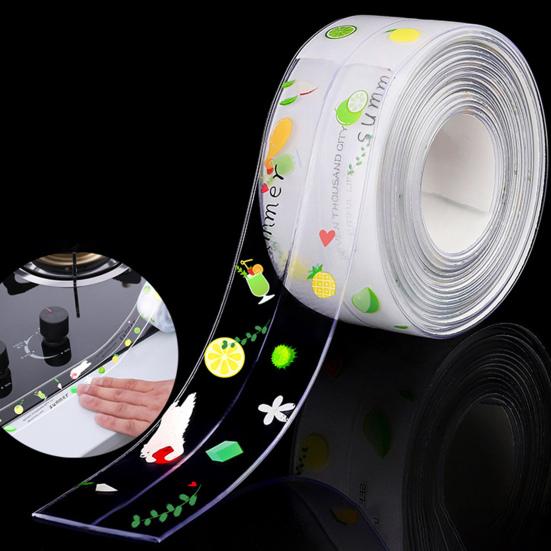 Cinta de calafateo autoadhesiva, sellador impermeable, tira de calafateo, pelar y pegar, Protector de borde de azulejo de pared de ducha para baño y cocina