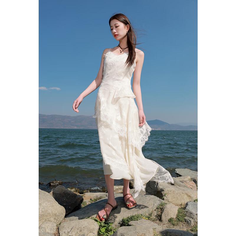 Sancai Plus Size V-Neck Lace Maxi Slip Dress