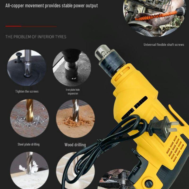 High-Power Multifunctional Electric Drill & Screwdriver for Wall Drilling