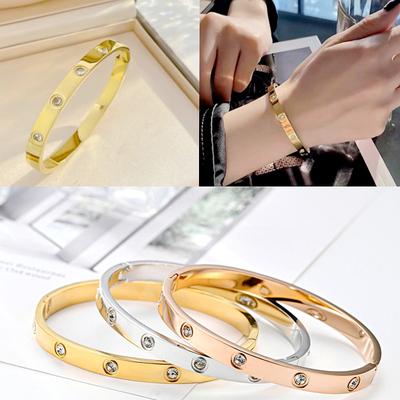 1 peça pulseira de aço titânio com estrela de zircão para mulheres joias manuais