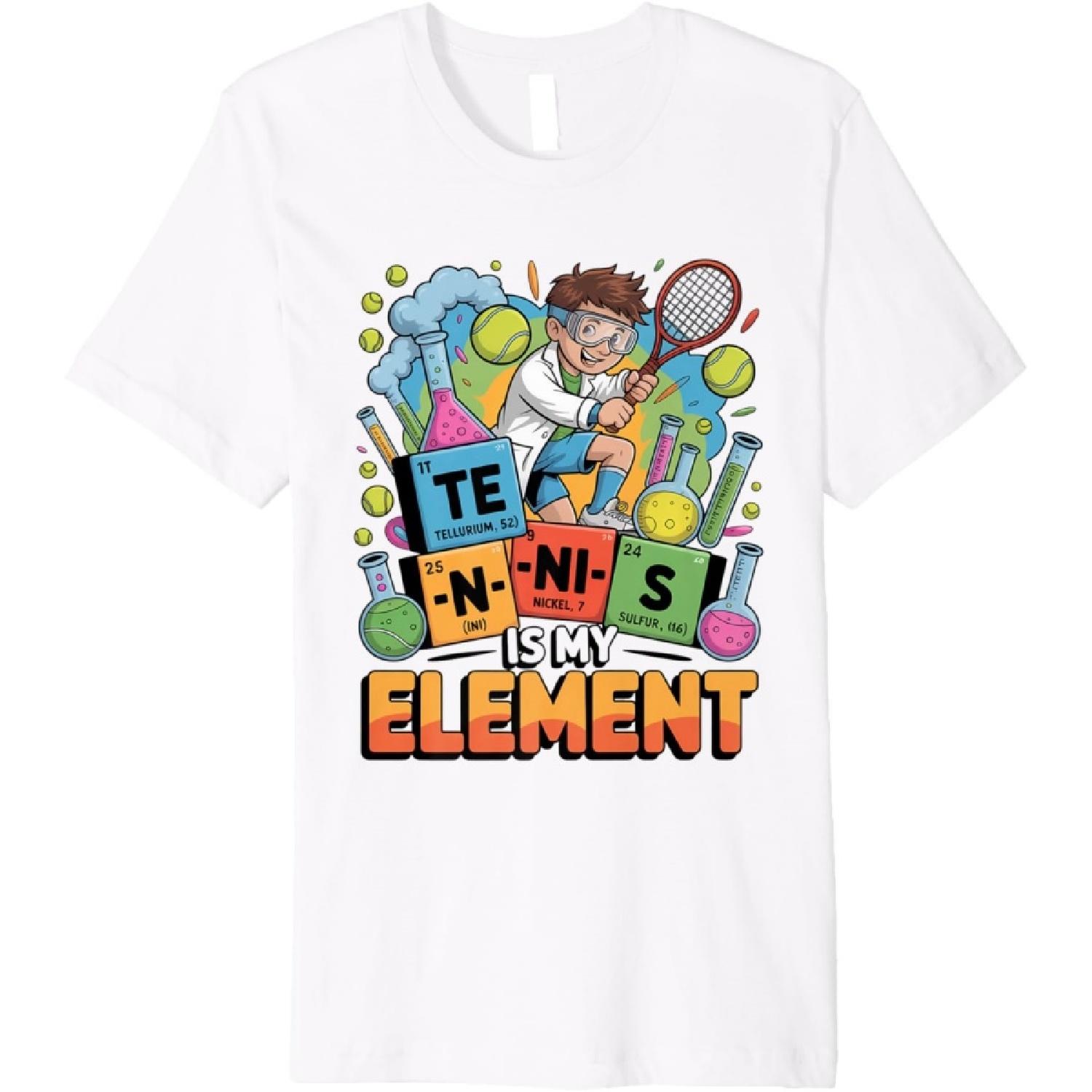 Tennis Is My Element Funny Periodic Table Science Student Premium T-Shirt(1) XXXXXL белый