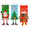 Christmas Decoration Hanging Flag: Santa Claus & Snowman Wall Ornament