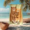 Custom Name Ultra-Soft Beach Towel with Bear Theme,Ideal for Pool - Camping, Diving - Perfect Travel Essential, Vibrant Beach Towel.