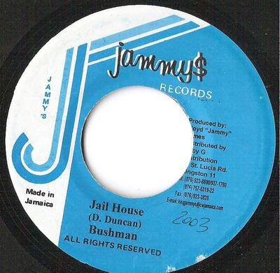 7inch Record BUSHMAN - Jail House NONE Jammy's Records Jamaica Reggae, Ska & Dub Used