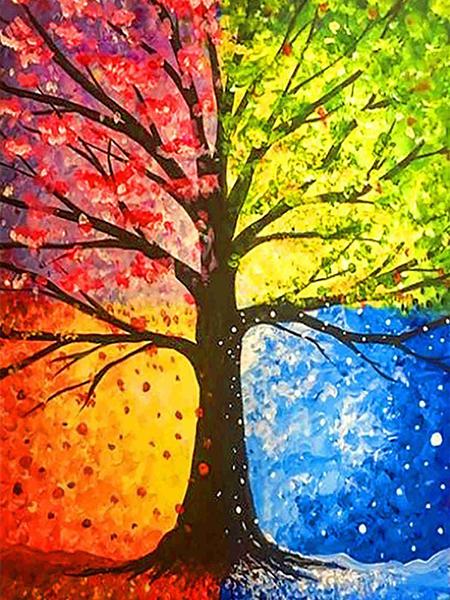 Diamond Embroidery Scenery Tree Diamond Painting Full Round Landscape Picture Of Rhinestone Mosaic Flowers Decor Home
