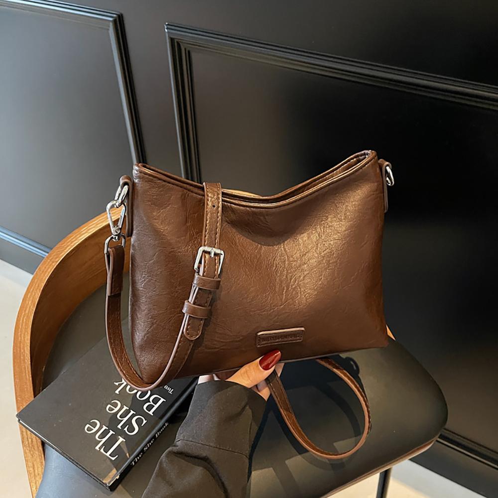 Simple Solid Color Crossbody Bags Women High Quality Commuting Daily Pack Korean Style Bucket Single Shoulder Bag Lady Handbags