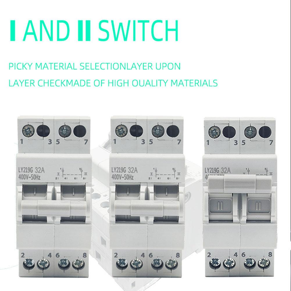 2P Terminal/Cable Size 16mm2 Dual Power Manual Transfer Switch AC400V 63A IP20 50/60HZ Standard IEC/EN60947-3 For 35mm DIN Rail