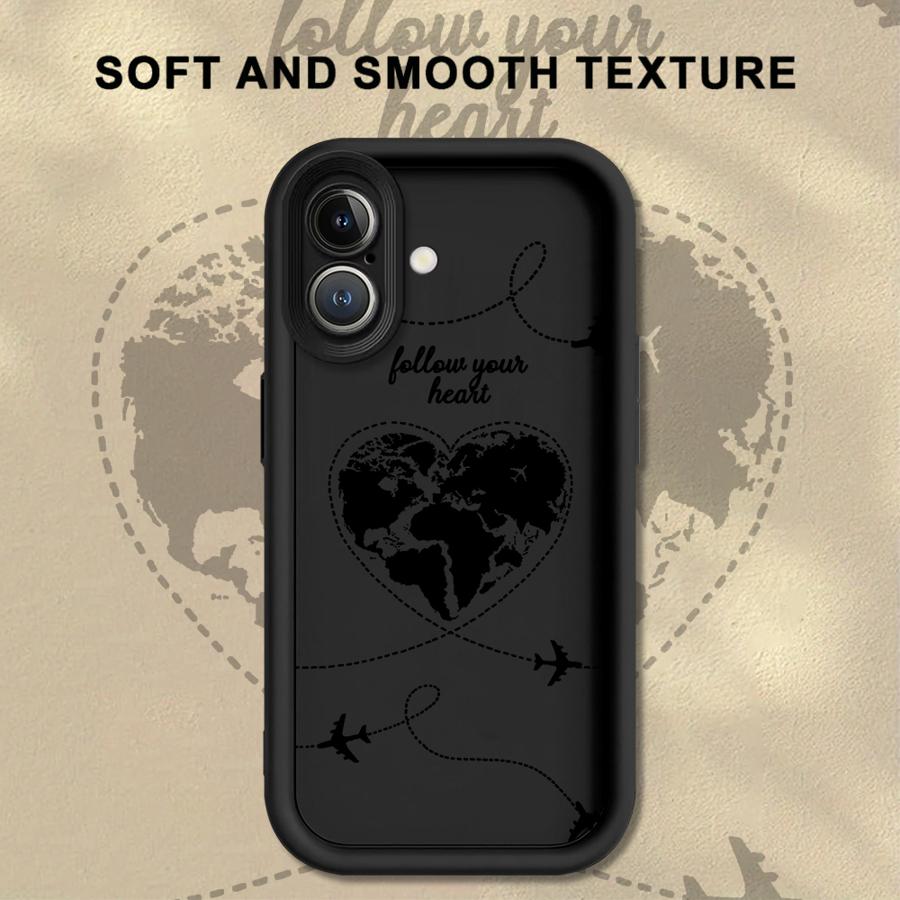

Case for iPhone 17 Pro Max 12 Pro 15 Plus 11 Air 13 16 14 17e Phone Cover Flight Route Love iPhone 16 Pro