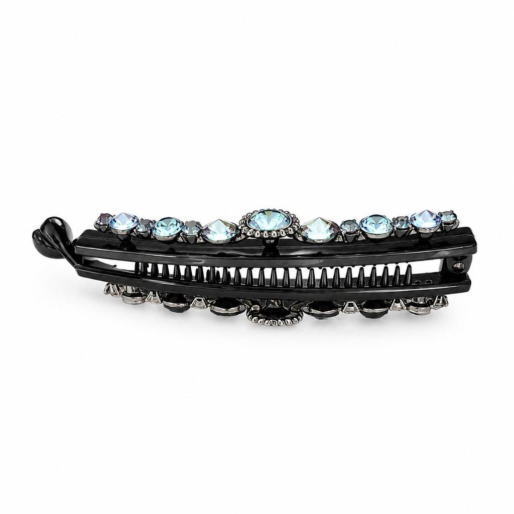 Light luxury style, exquisite and elegant fashion, ice transparent blue ponytail, banana clip for women