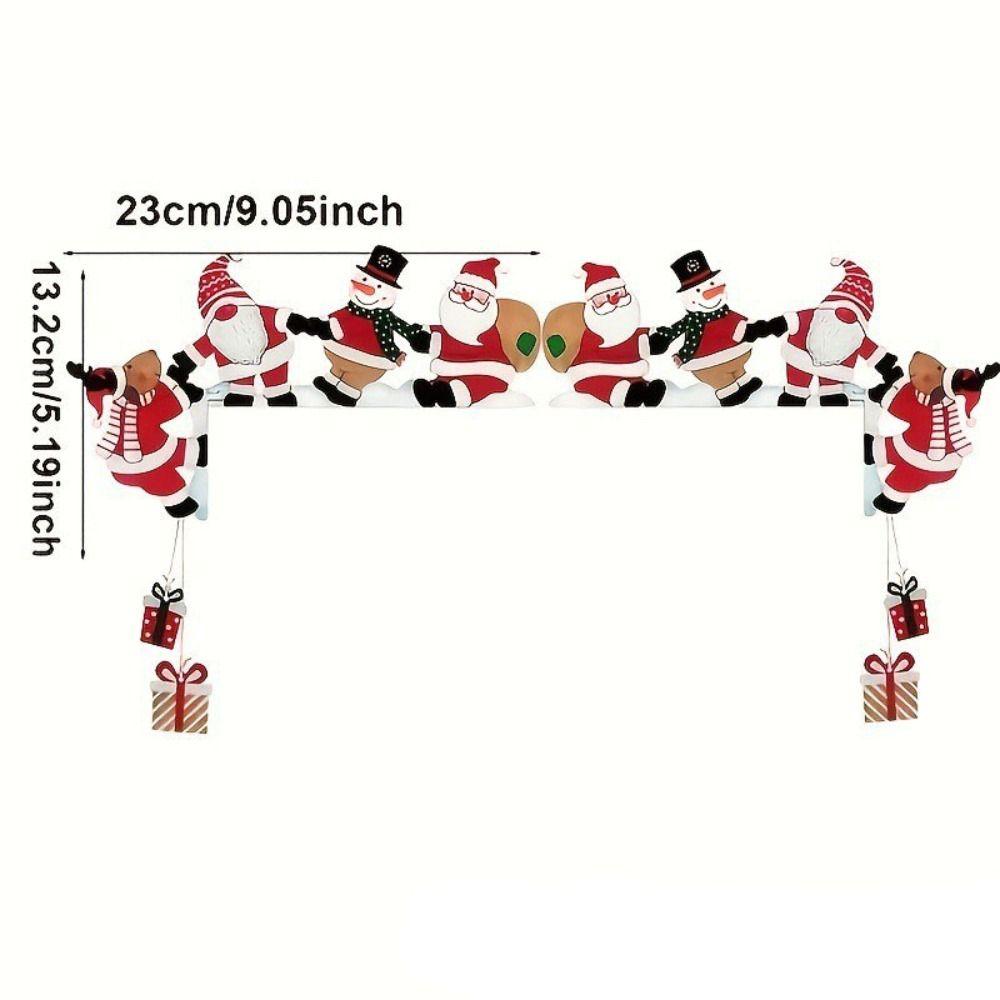 Wooden Christmas Door Corner Sign Cartoon Door Frame Trim Santa Claus Door Frame  Home