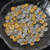 18K Gold Plated Segmented Hollow Wheel Flower Bead Caps Bracelet Necklace Crafts Round Bead Cap DIY Jewelry Making Accessories