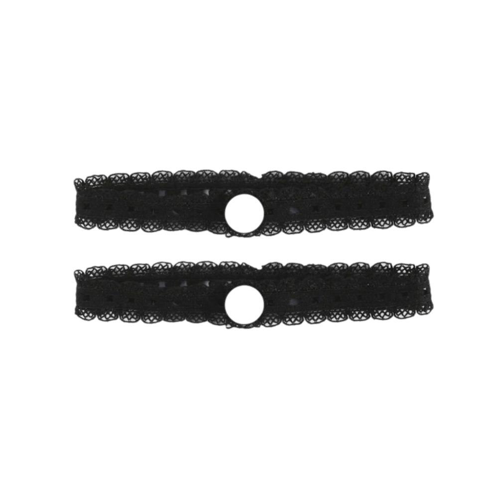 2Pcs Non-Slip Shirt Cuff Fastener Elastic Adjustable Cuff Band Reusable Sleeve Holder Black1