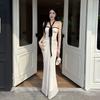 Pure Desire Royal Sister Wind Open Back Hanging Neck Tube Top Dress Women's Summer Fishtail Skirt Design Sense Slim Hip Wrap Dress