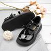New Fashion Children's Shoes Simple Bow T Buckle Black Leather Shoes Classic Cute Versatile Princess Dress Shoes