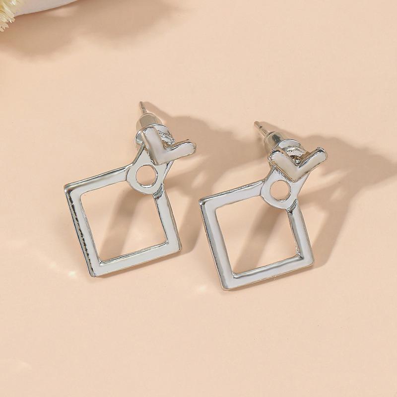Trendige japanische und koreanische minimalistische geometrische quadratische Ohrstecker