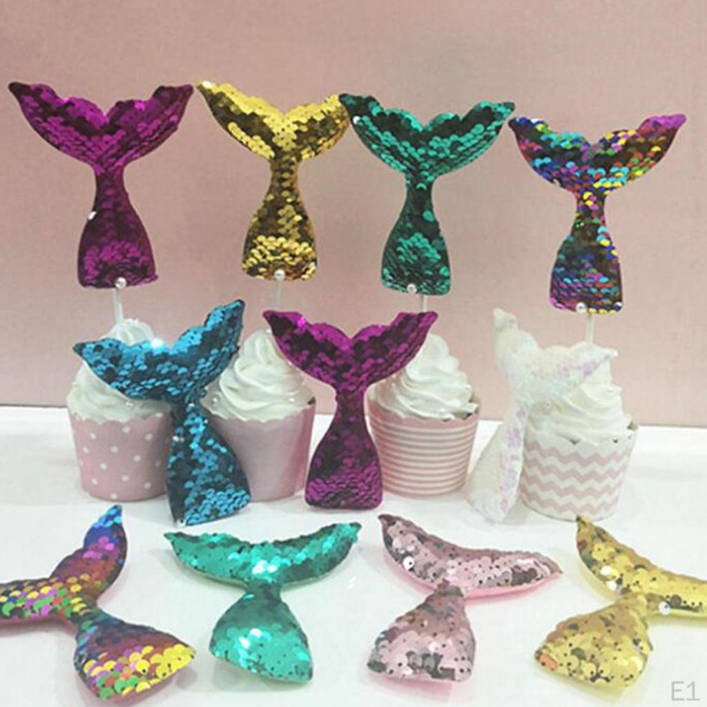 Pack de 6 jolies paillettes arc-en-ciel, décoration de gâteau en forme de  sirène, pour fête d'anniversaire et de mariage, pics à cupcakes acheter à  prix bas — livraison gratuite, avis réels avec, image size:1024x1024