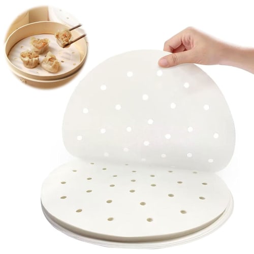 

Steaming Sheets for Bamboo Baking (100 Sheets, 15cm/18cm/20cm/23cm Diameter) Round, Double-Sided Non-Stick, Waterproof, Oil-Resistant, Healthy Materia