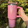 40Oz Stainless Steel Thermos Cup With Handle Lid and Straw Insulated Rainbow Paint Travel Mug For Hot And Cold Beverages Outdoor