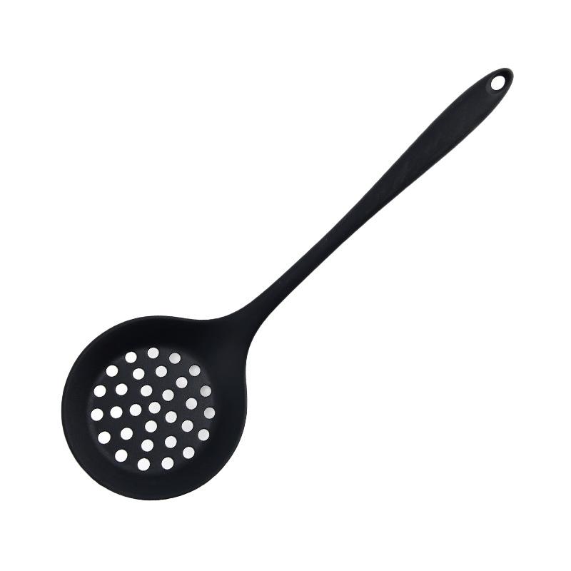 

Silicone Strainer, Non-Stick Pan Silicone Spoon, Ladle, Slotted Spoon, Cooking Utensil, Large Anti-Scalding чорний