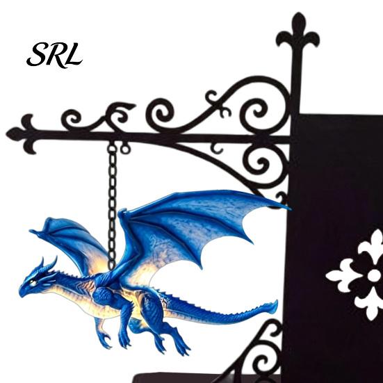 Harz Drachenfigur Magische Fliegende Bücherregal Lampe, Warmes Hängendes Nachtlicht, Fantasy Roman Fan Geschenk Leseecke Dekoration, Einzigartig für Liebhaber