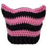 Fashion Beanie Hat for Women Girls Cat Ear Knit Hat Lovely Anime Skull Hat Y2K Moom Crochet Bonnet Hat Punk Headdress