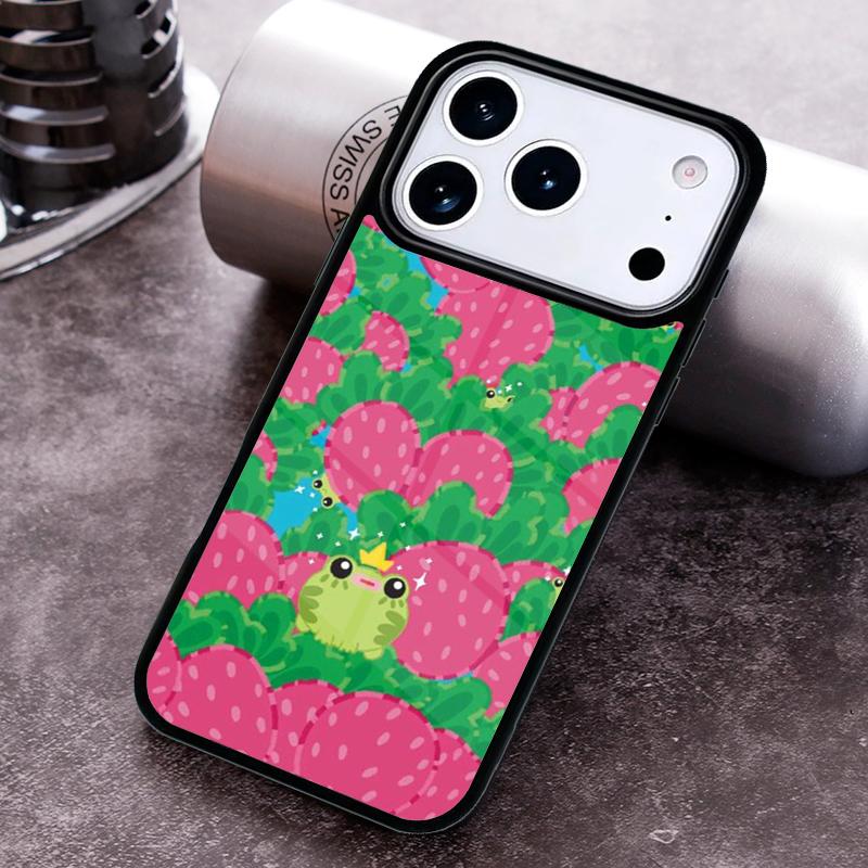 

Cottagecore Fruit Strawberry Frog Phone Case For iPhone 17 16 15 14 13 12 11 Pro Max Plus 17Air Soft Silicone Cover iPhone 13 Pro